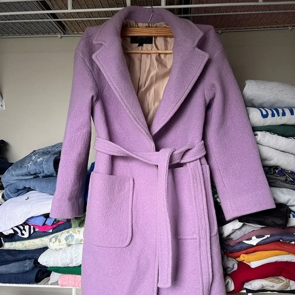J. Crew Lavender Boiled Wool Coat - Picture 2 of 5